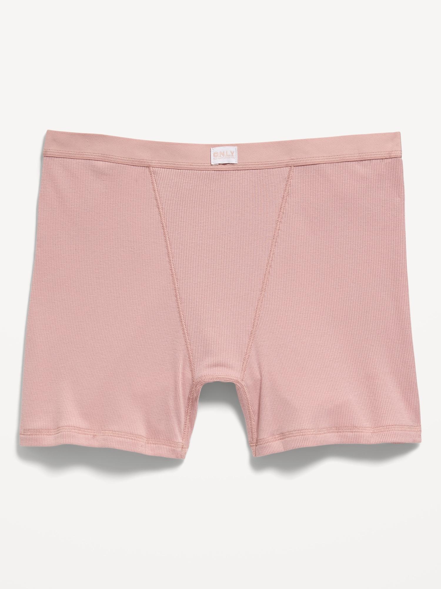 High-Waisted Ribbed Boyshort Briefs -- 3-inch inseam Product Image