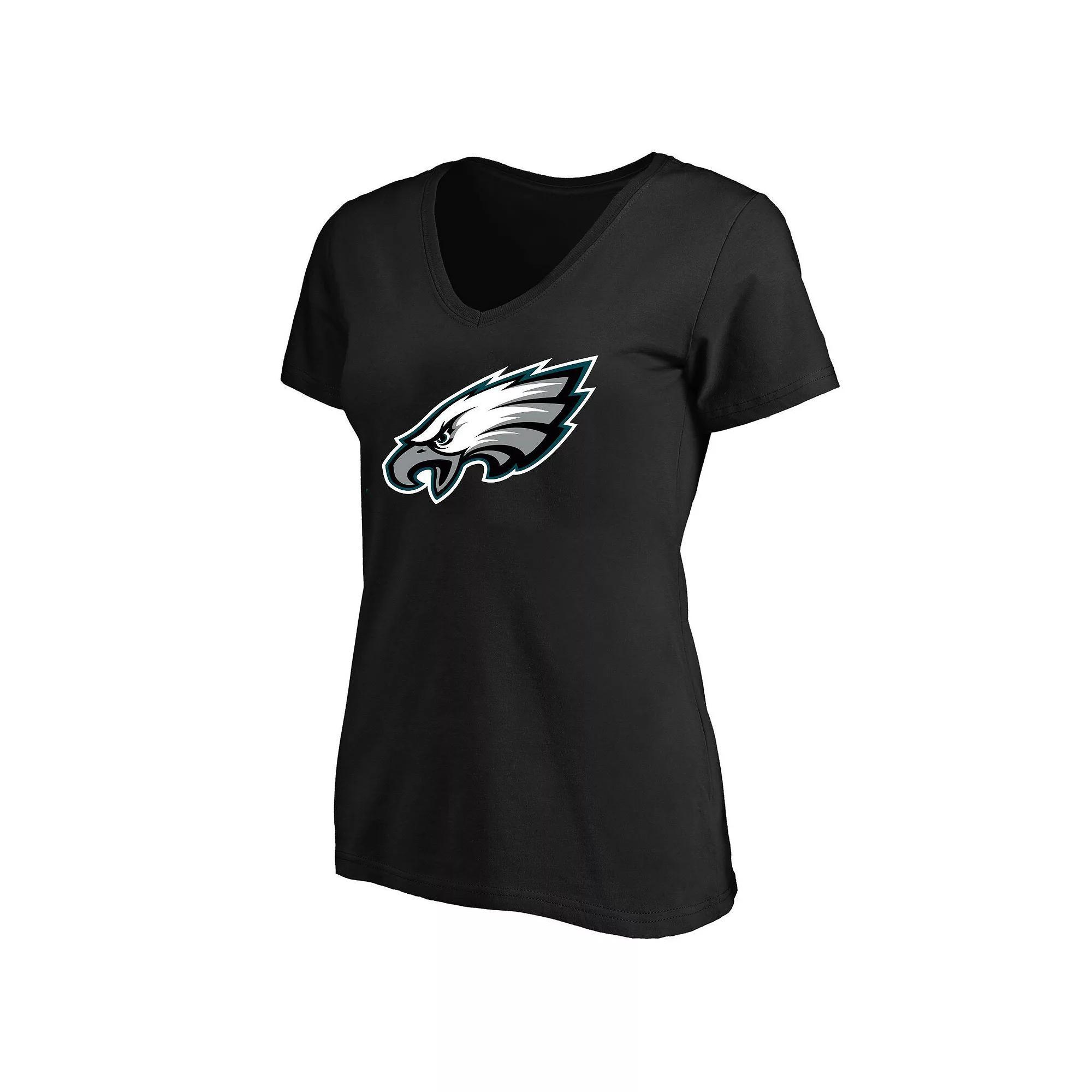 Women's Fanatics Black Philadelphia Eagles Plus Size V-Neck T-Shirt, Size: 4XL Product Image