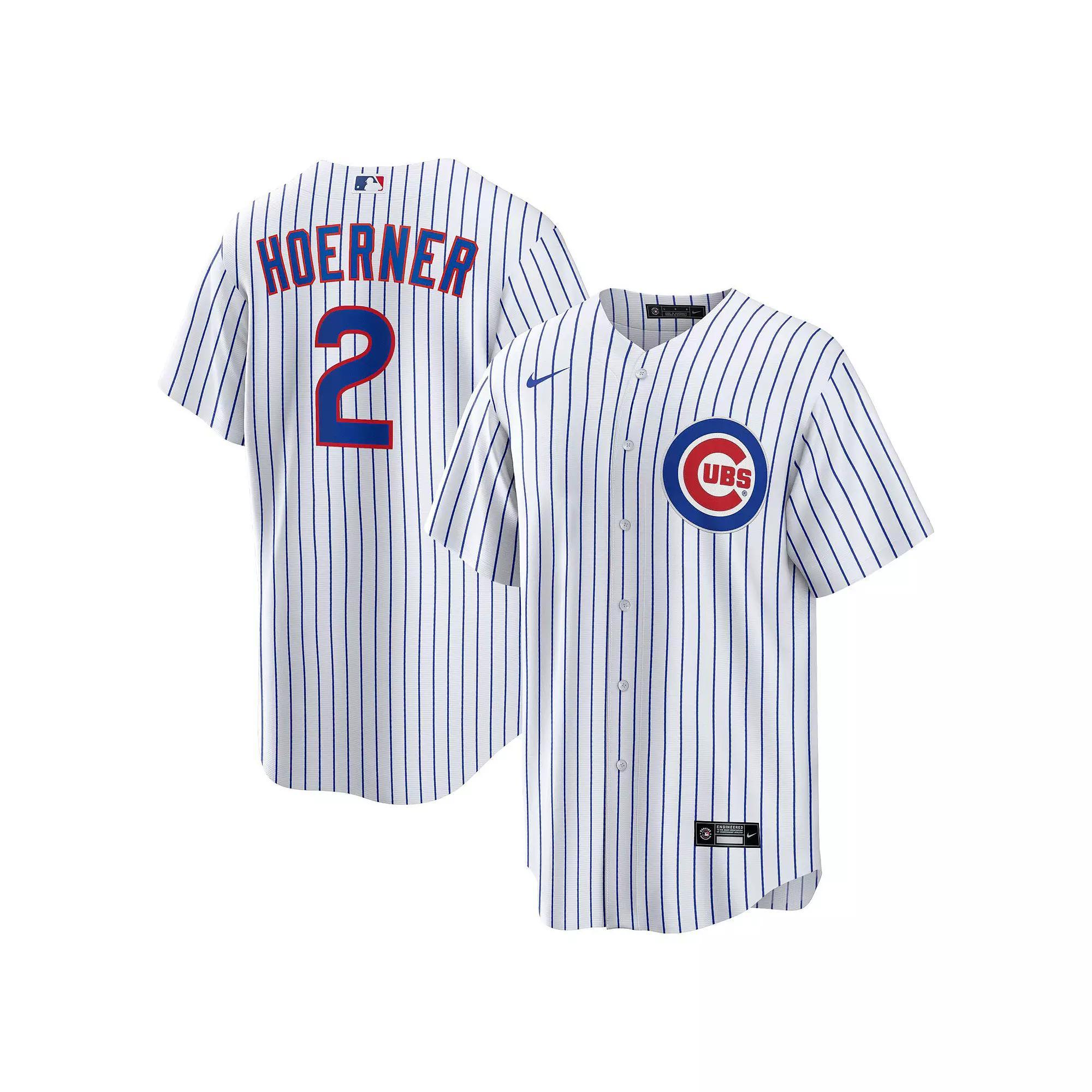 Men's Nike Nico Hoerner White Chicago Cubs Replica Player Jersey, Size: 2XL Product Image