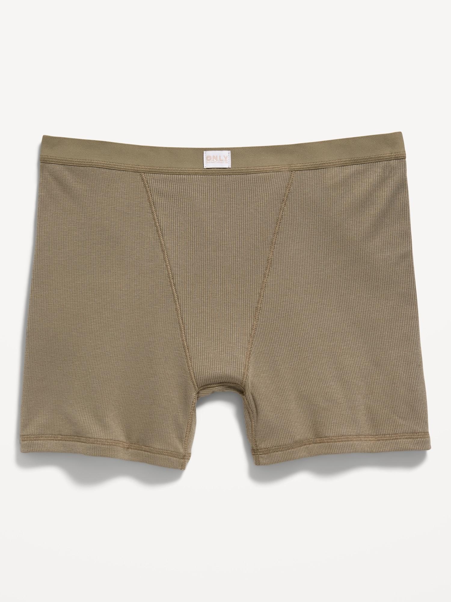 High-Waisted Ribbed Boyshort Briefs -- 3-inch inseam Product Image