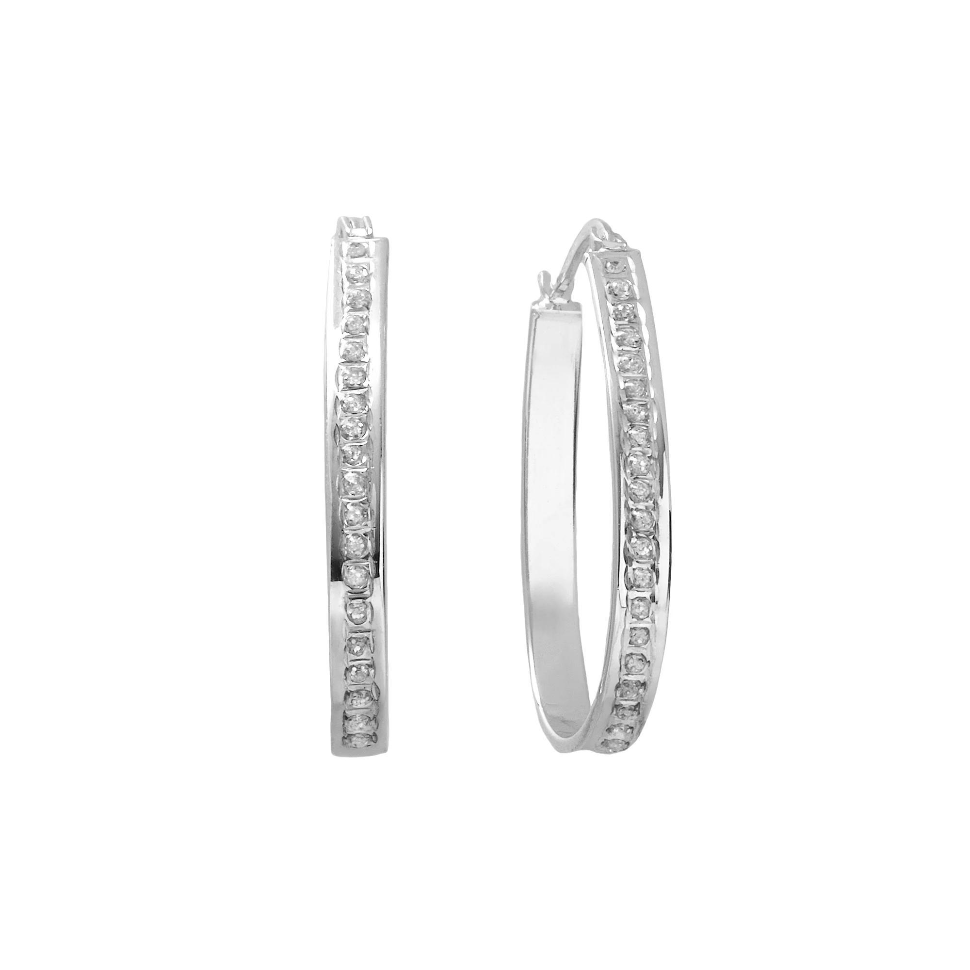Diamond Mystique 18k Gold Over Silver Pear Hoop Earrings, Women's, Yellow Product Image