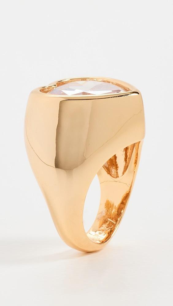 Timeless Pearly Gold Plated Ring with Crystal Heart | Shopbop Product Image
