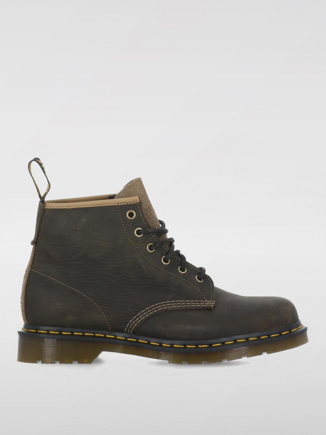 DR. MARTENS' Polacco 1460 In Pelle Ingrassata In Brown Product Image