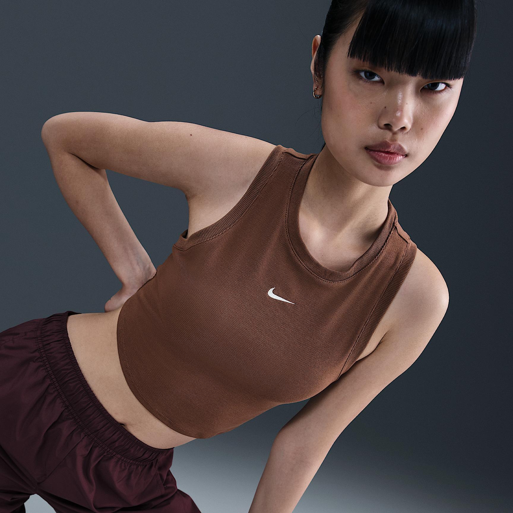 Women's Nike Sportswear Chill Knit Tight Cropped Mini-Rib Tank Top Product Image