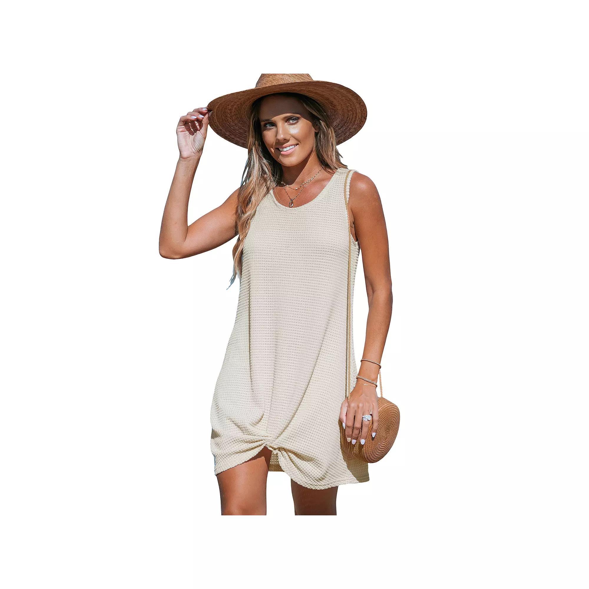 Women's Cupshe Black Sleeveless Twisted Hem Mini Cover-Up, Size: Small Product Image