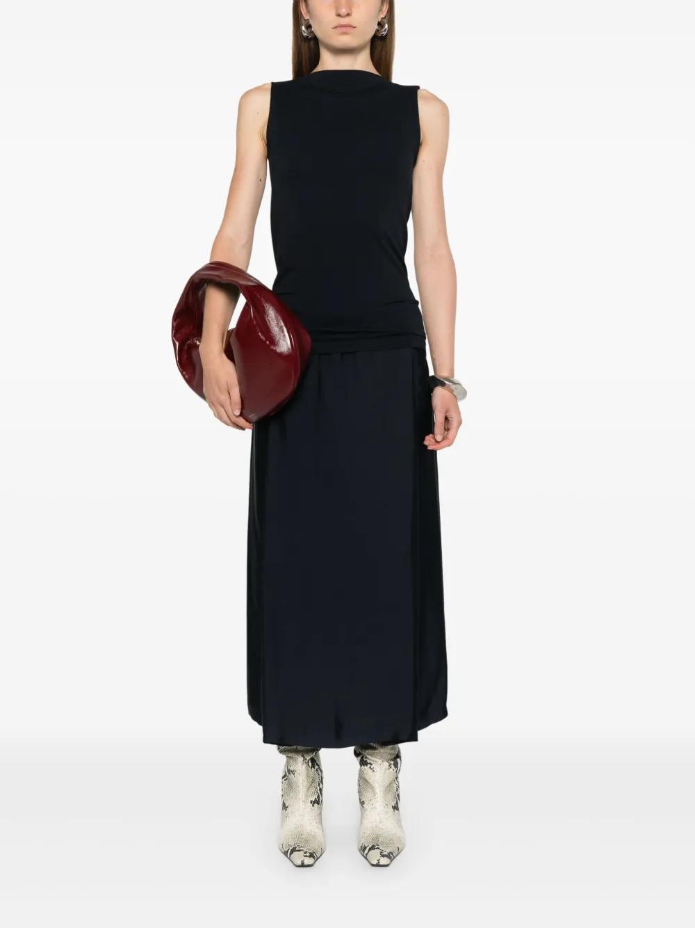 FABIANA FILIPPI Pleat-detail Midi Skirt In Blue Product Image