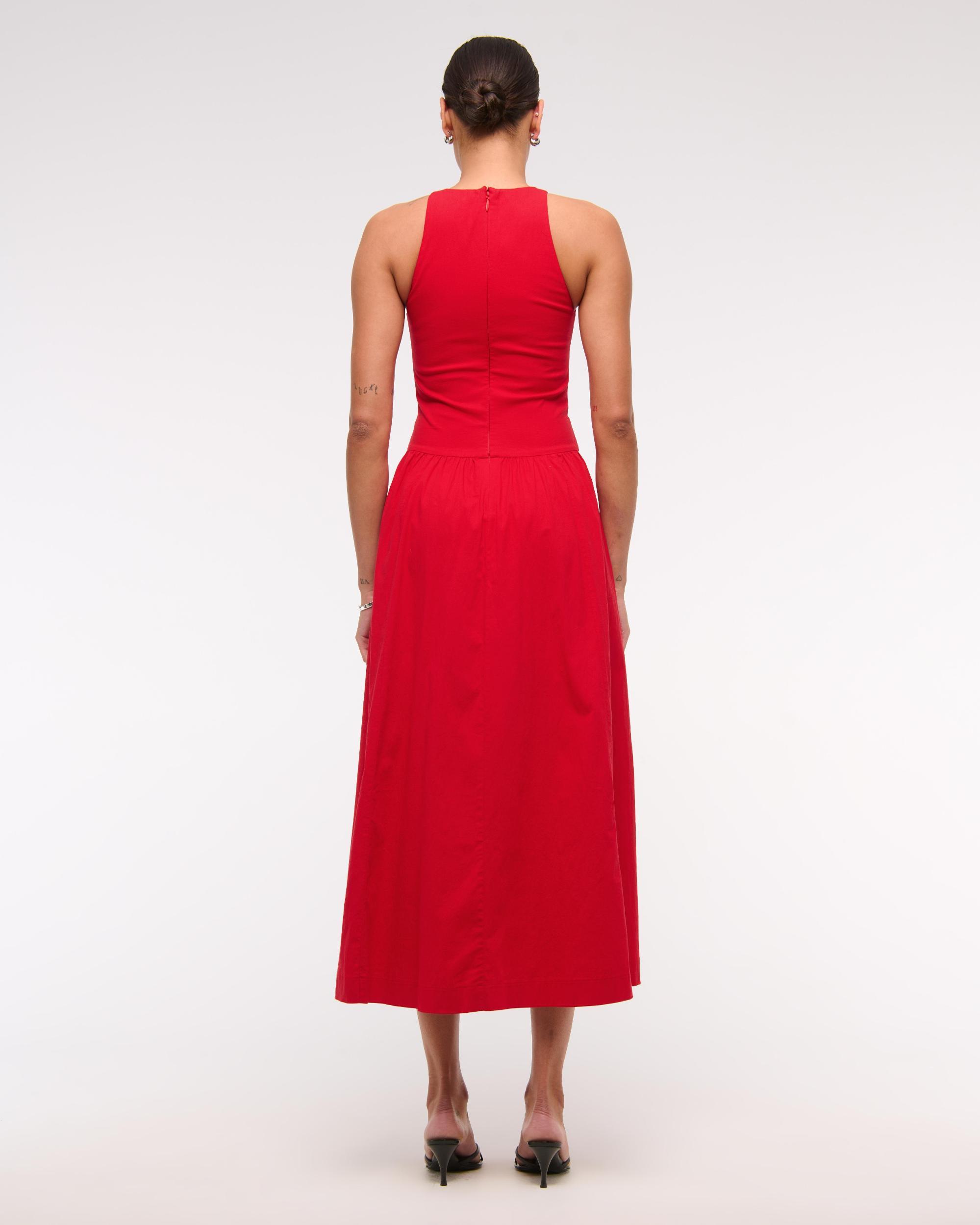 Drop-Waist Midi Dress Product Image