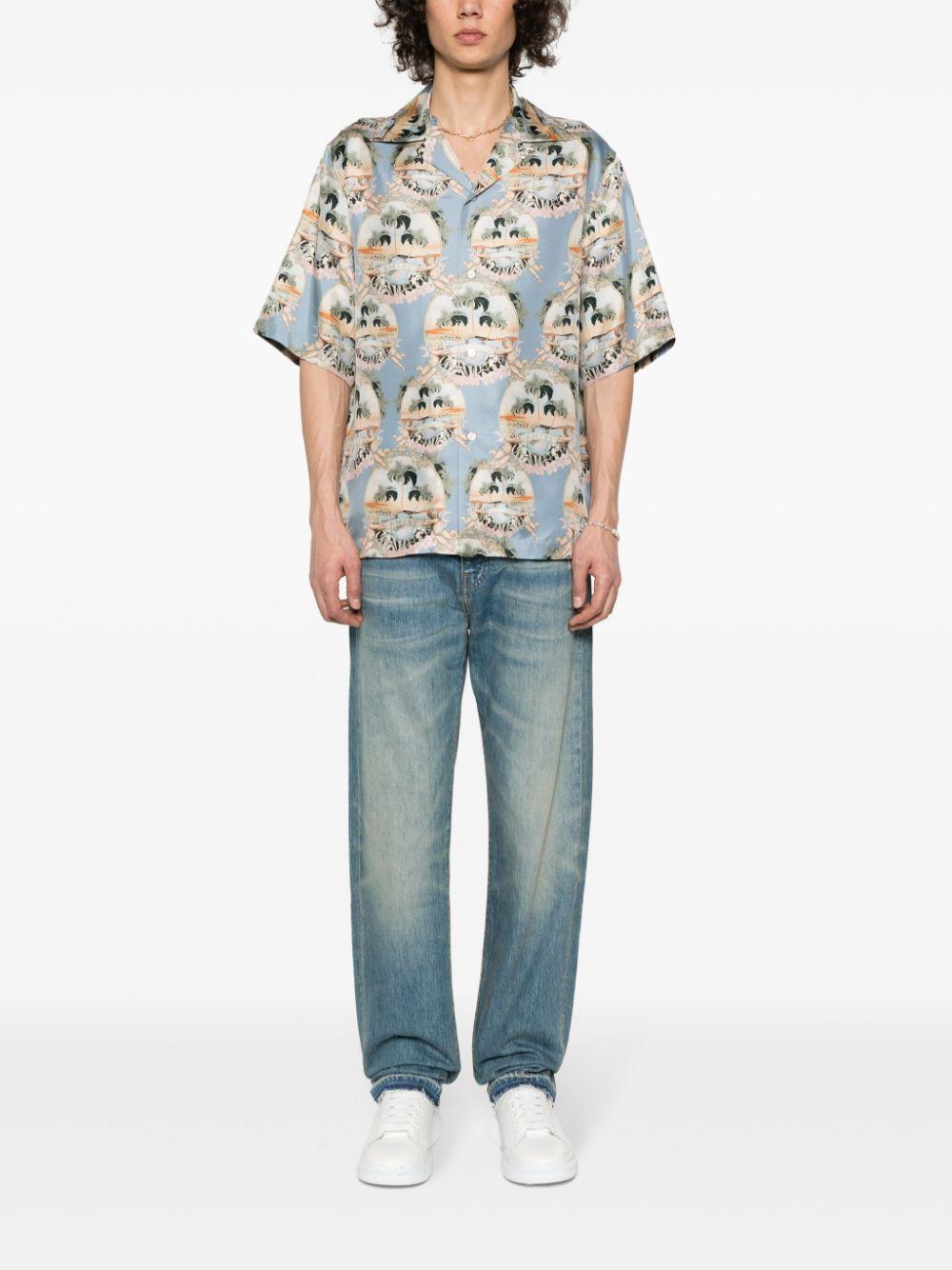 distressed straight-leg jeans Product Image