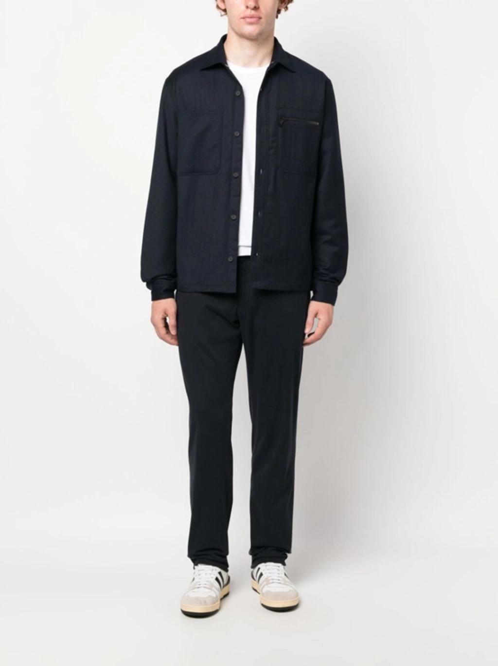 ZEGNA Straight-leg Cotton Trousers In Black Product Image