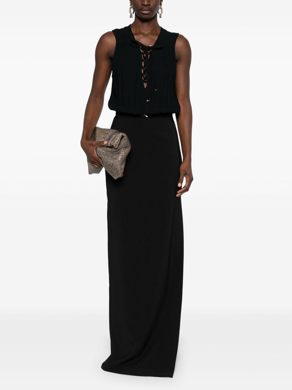 lace-up crepe maxi dress Product Image