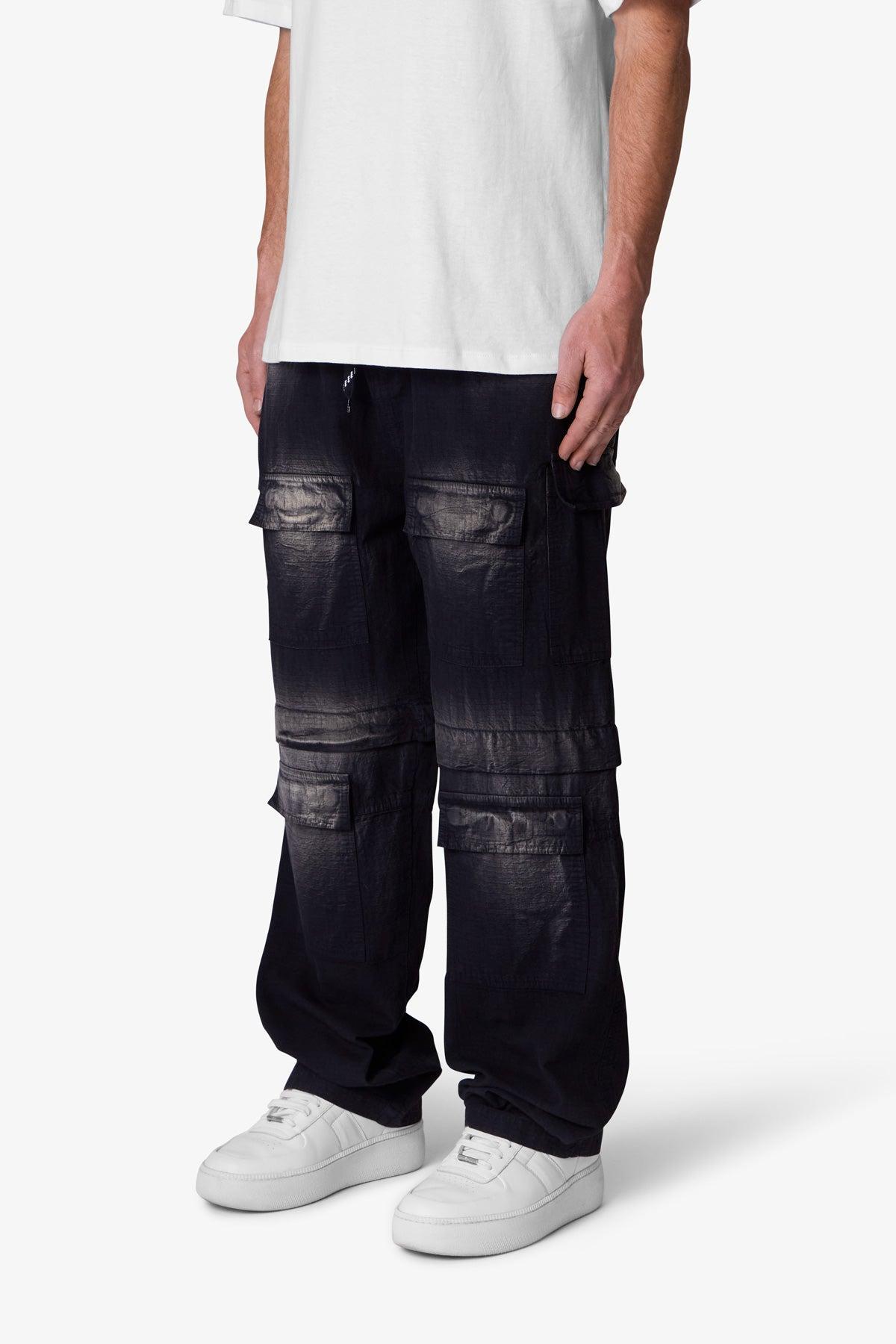 Oversized Cargo Pants - Washed Black Product Image