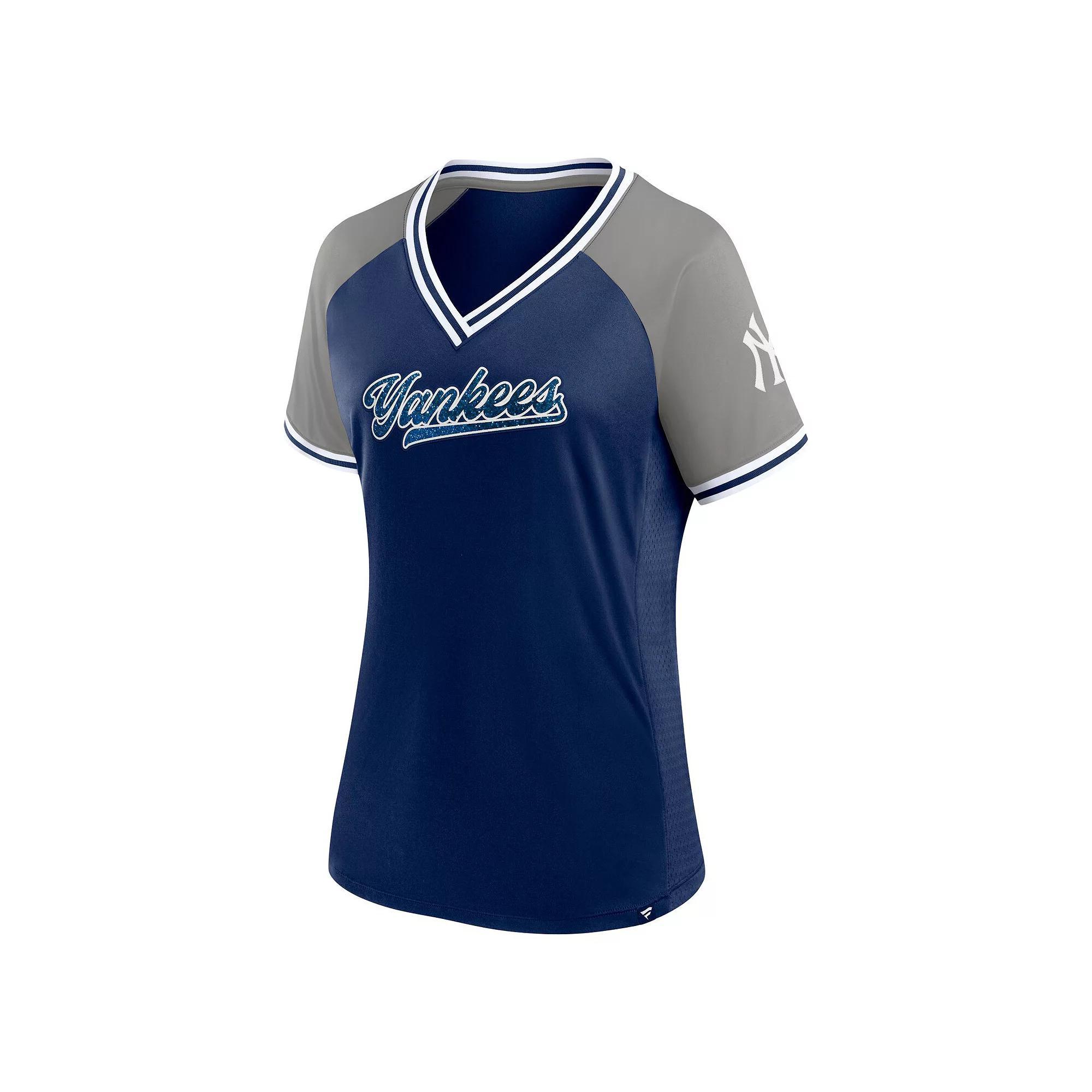Women's Profile Navy New York Yankees Plus Size Crossover V-Neck T-Shirt, Size: 2XL, Blue Product Image