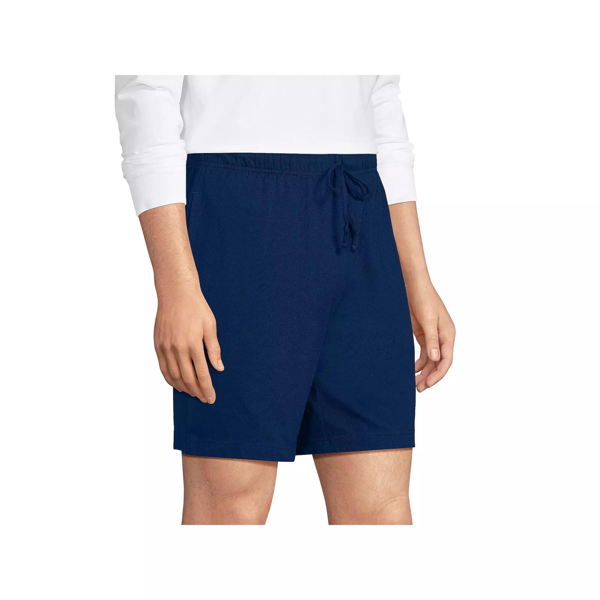 Men's Lands' End Knit Jersey Pajama Shorts, Size: Large, Black Product Image