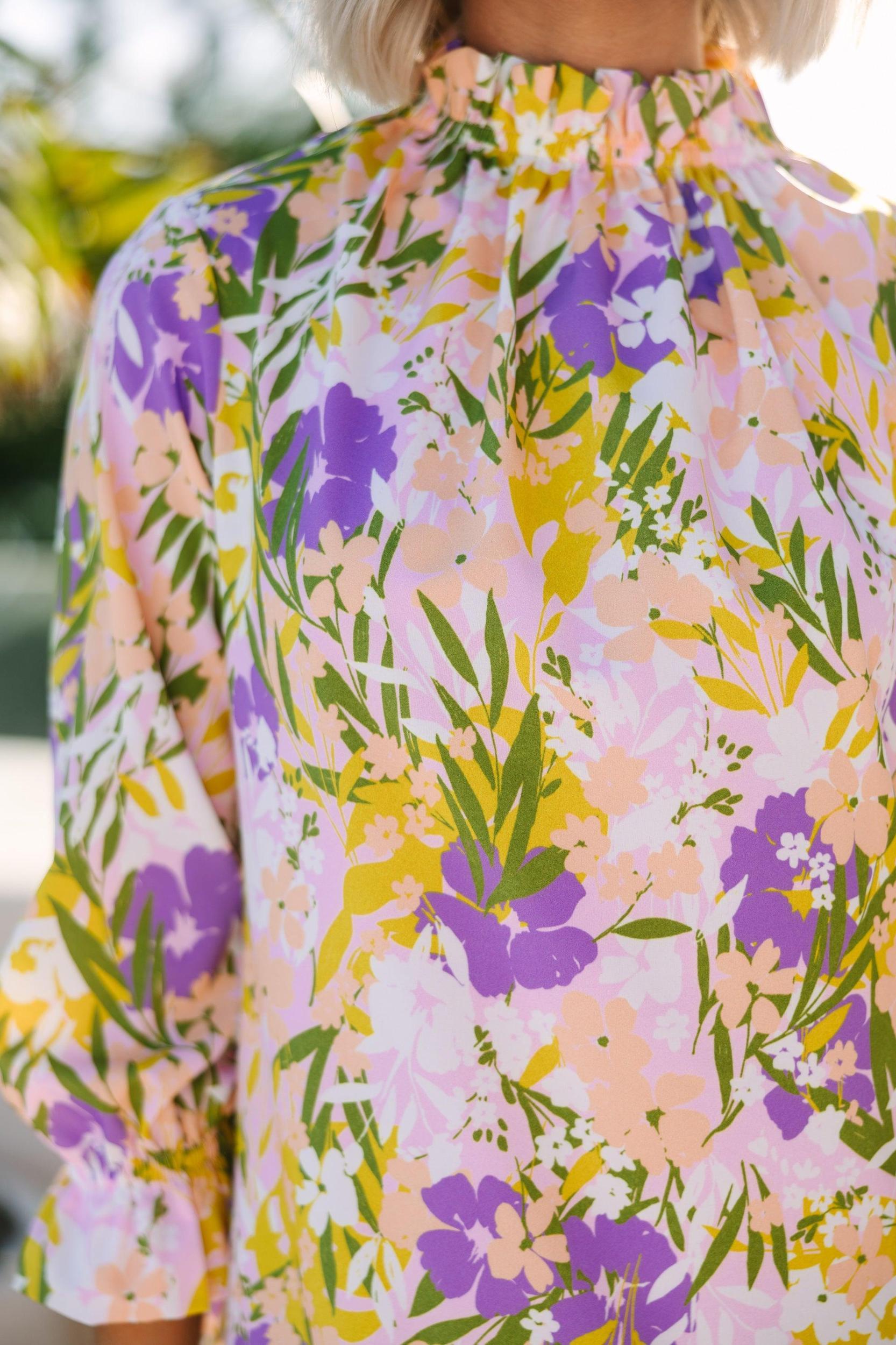 Beauty And Brains Peach Floral Shift Dress Female Product Image