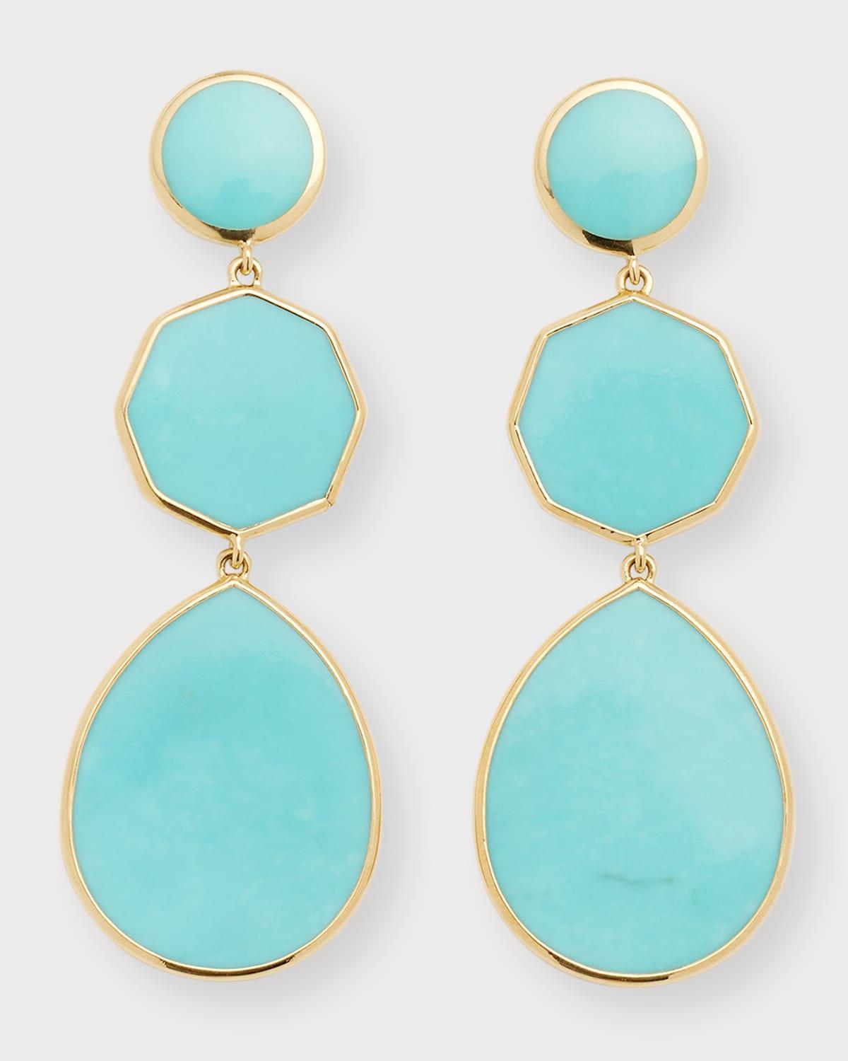 Ippolita 18K Yellow Gold Polished Rock Candy Drop Earrings in Turquoise Product Image