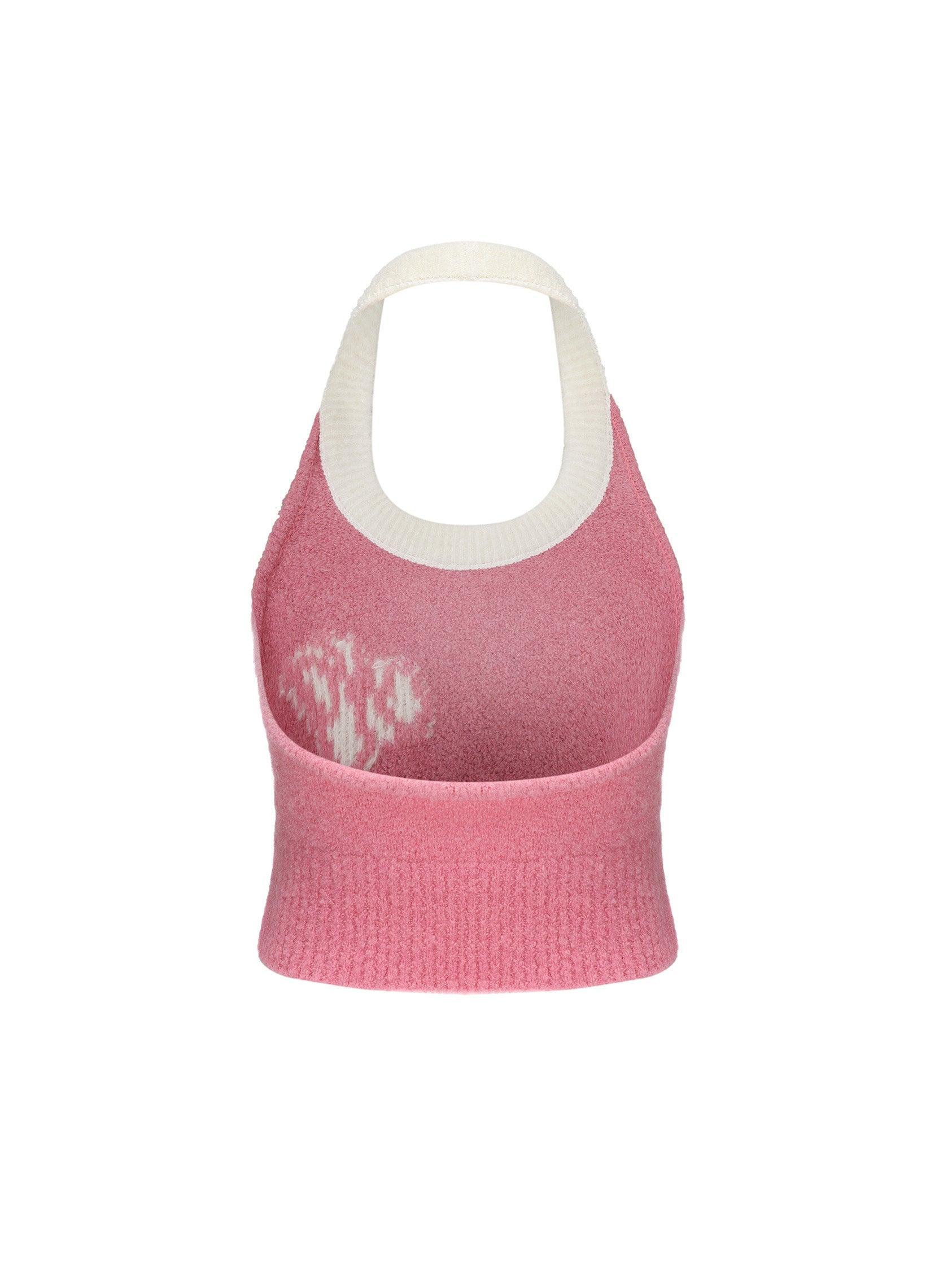 Macie Knit Halter Top (Pink) (Final Sale) Product Image