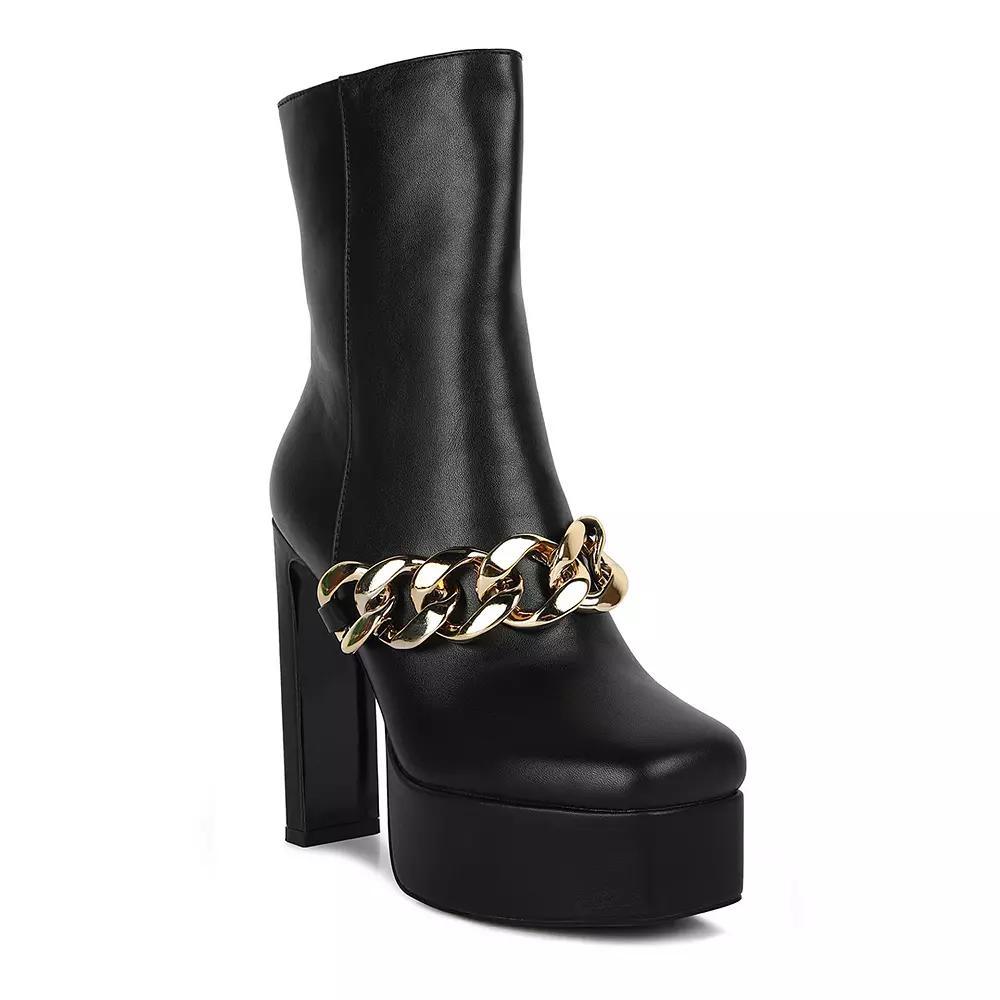London Rag Bambini Women's Platform Ankle Boots, Size: 10, Black Product Image