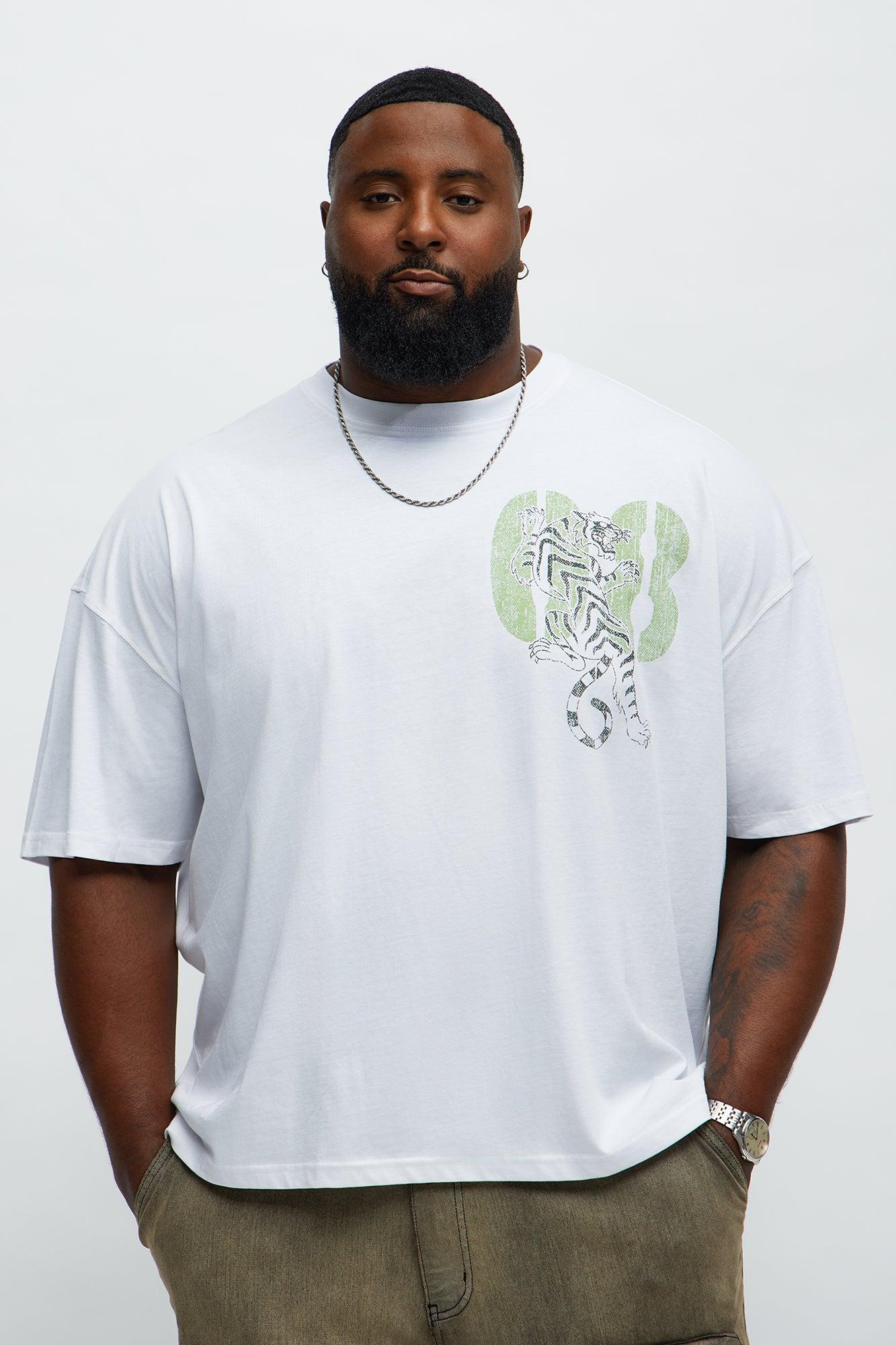 Tiger Power From Within Oversized Short Sleeve Tee - White Product Image