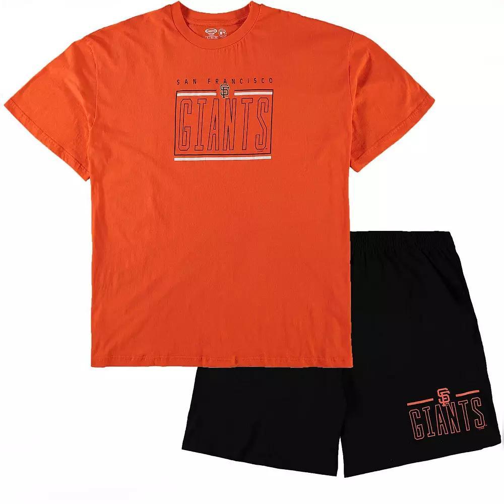 Mens Concepts Sport /Black San Francisco Giants Big & Tall T-Shirt & Shorts Sleep Set Product Image