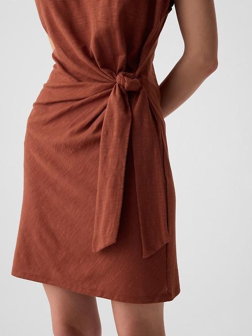 Tie-Knot Mini T-Shirt Dress Product Image