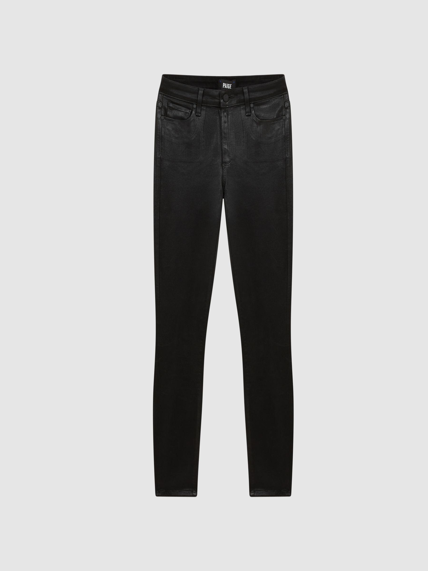 PAIGE Coated Skinny Jeans in Black Product Image