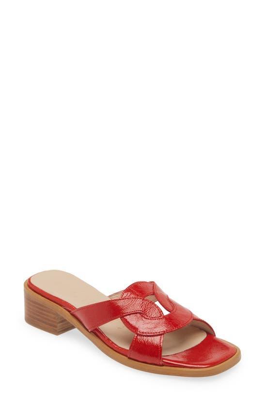 WONDERS Leather Slide Sandal In Menorca Rojo Product Image