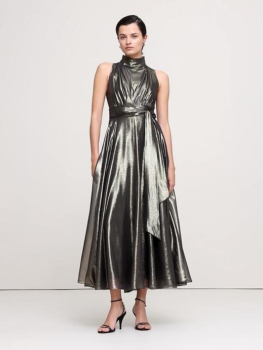 Silk Lamé Maxi Dress Product Image