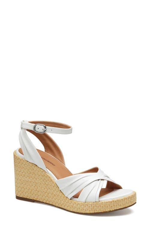 Johnston  Murphy Womens Marcia Leather Cross-Band Espadrille Platform Wedge Sandals Product Image