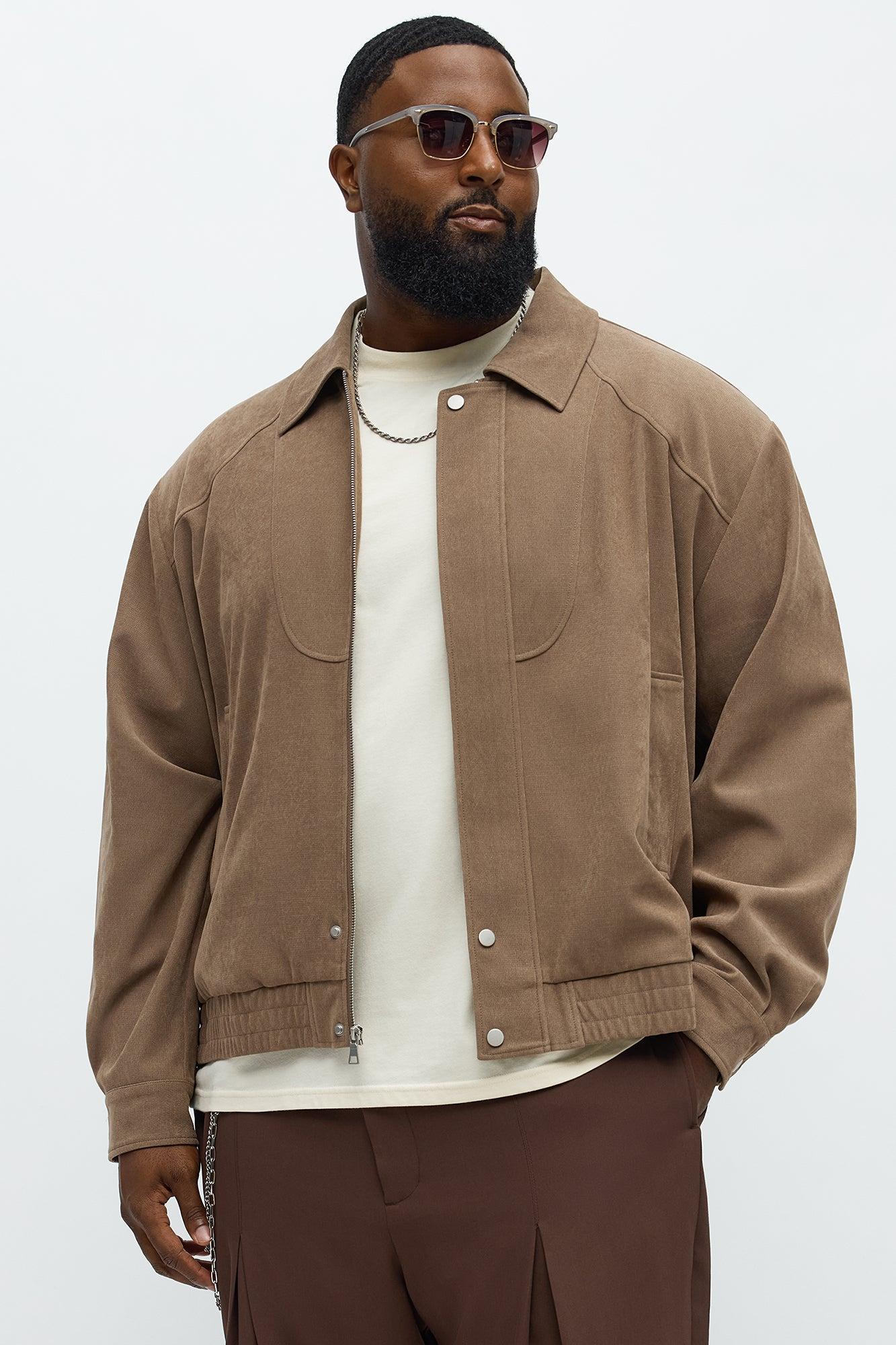 Side Street Paneled Bomber Jacket - Brown Product Image