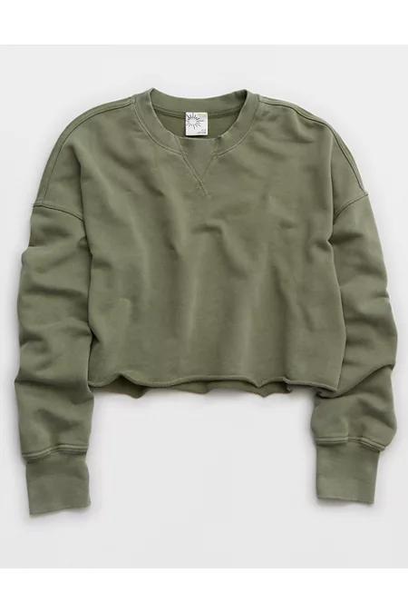 OFFLINE By Aerie Throw-Back Cropped Crewneck Sweatshirt Women's Product Image