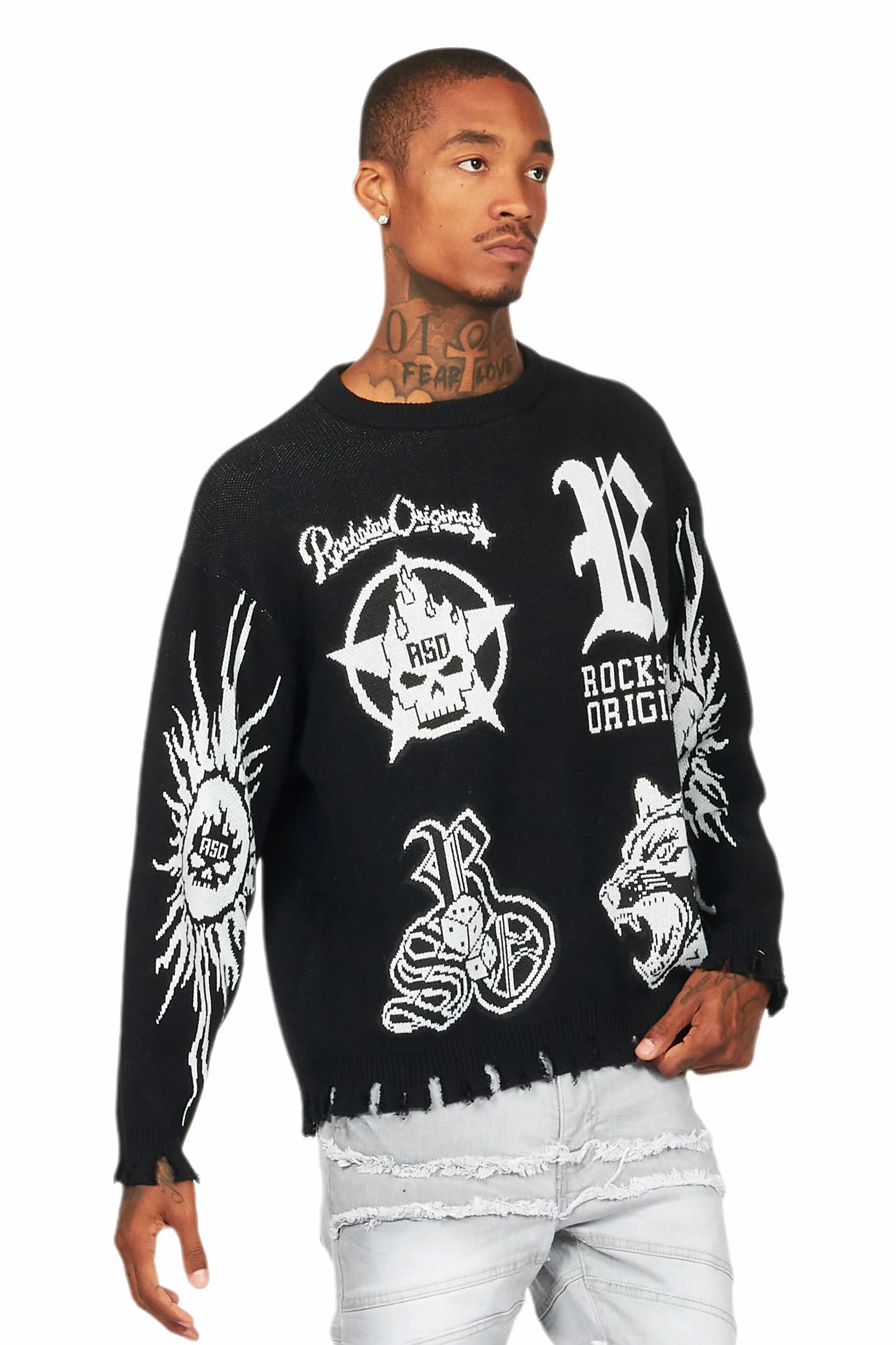 Fagan Black Knit Sweater Male Product Image
