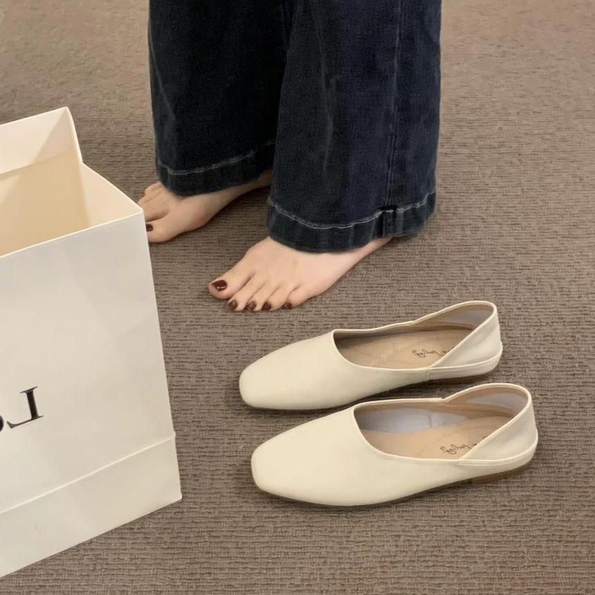 Faux Leather Plain Slip-Ons Product Image