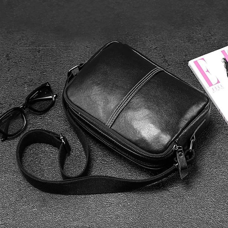 Faux Leather Contrast Stitching Crossbody Bag Product Image