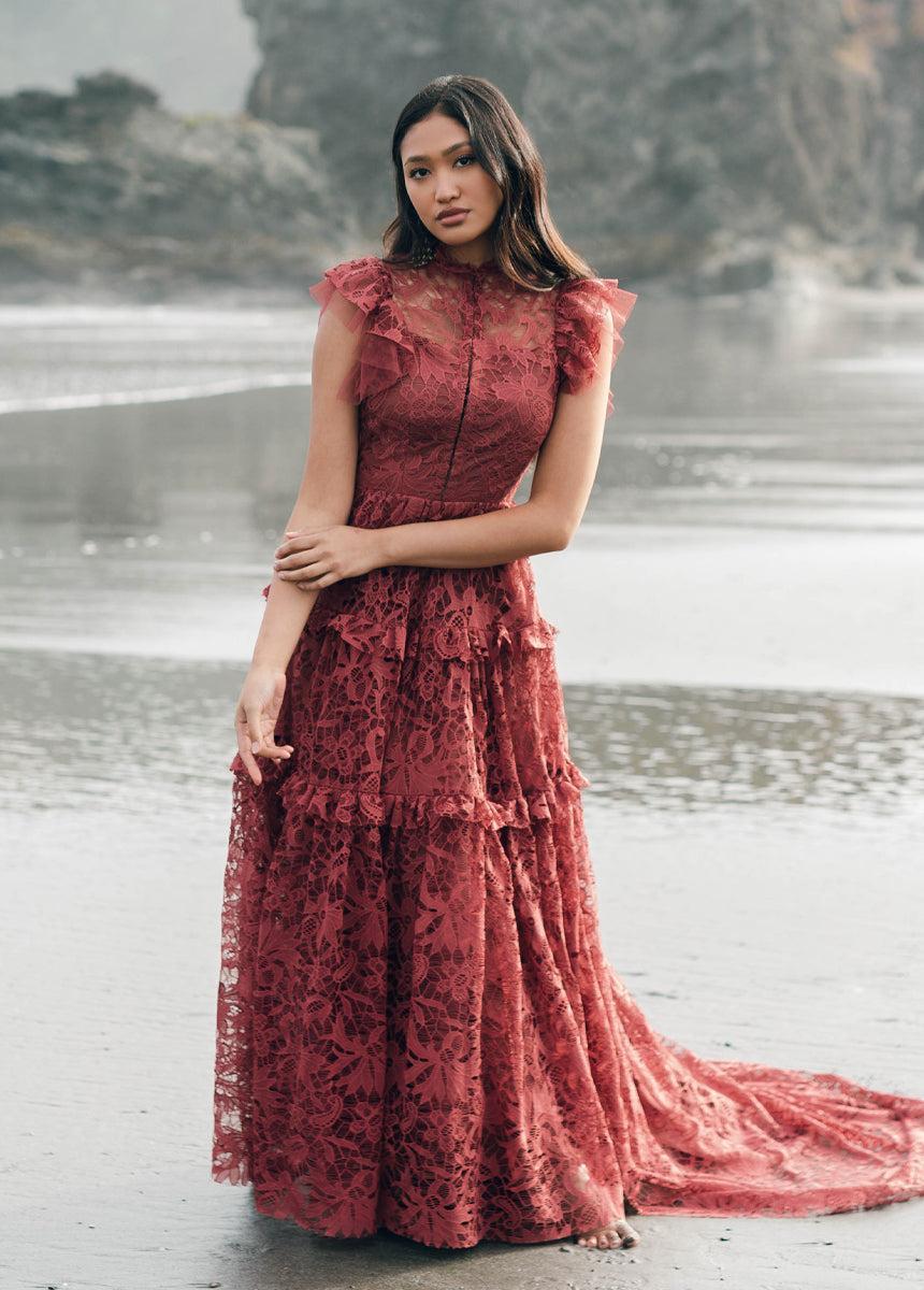 Allegra Impact Dress in Marsala Female Product Image