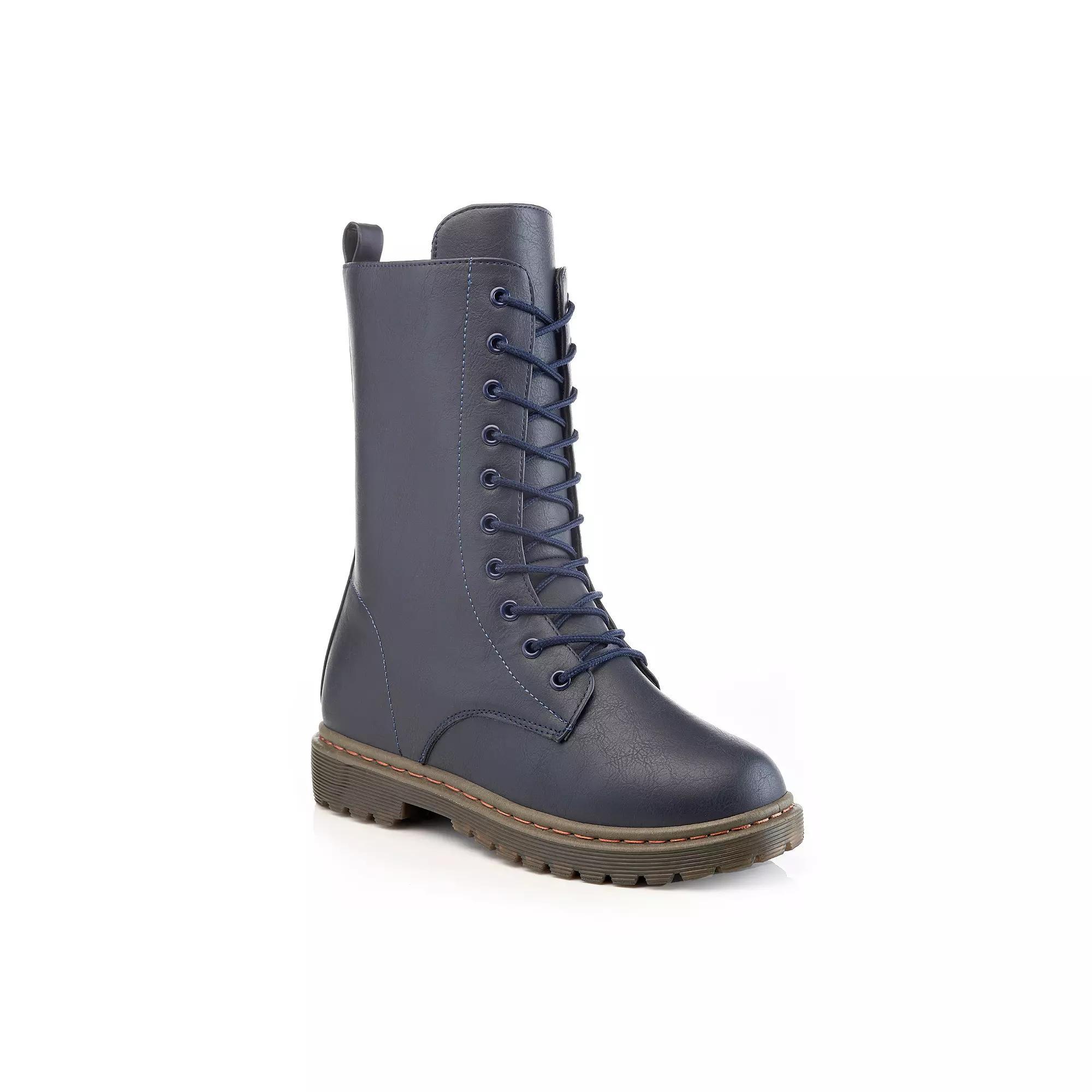 Henry Ferrera B9905 Women's Combat Boots, Blue Product Image