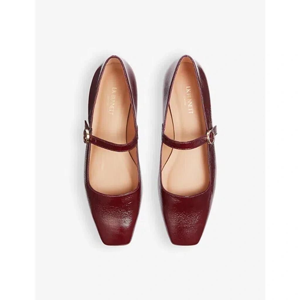 LK BENNETT Womens Bor-bordeaux Willow Buckled Patent-leather Mary Jane Flats Product Image