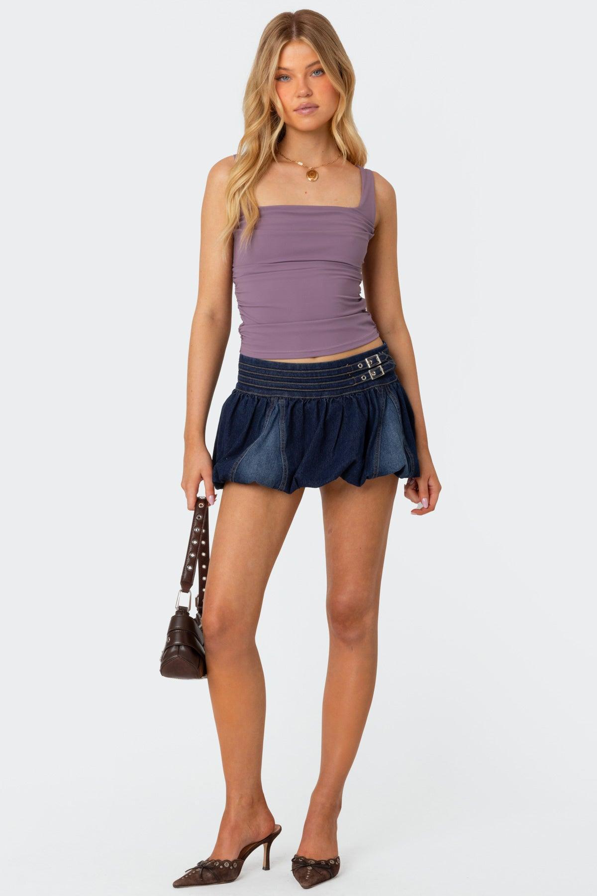 Rio Ruched Square Neck Top Product Image