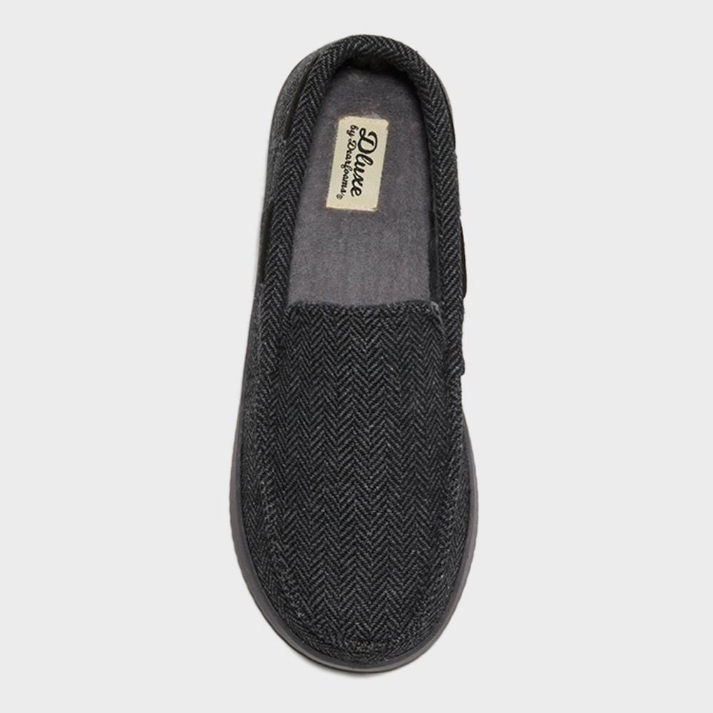 dluxe by dearfoams Mens Herringbone Moc Slippers - Black M Product Image