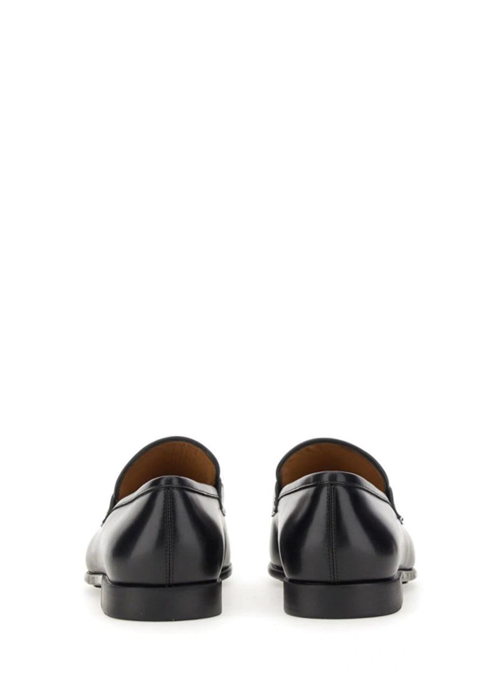 FERRAGAMO Leather Moccasin In Black Product Image