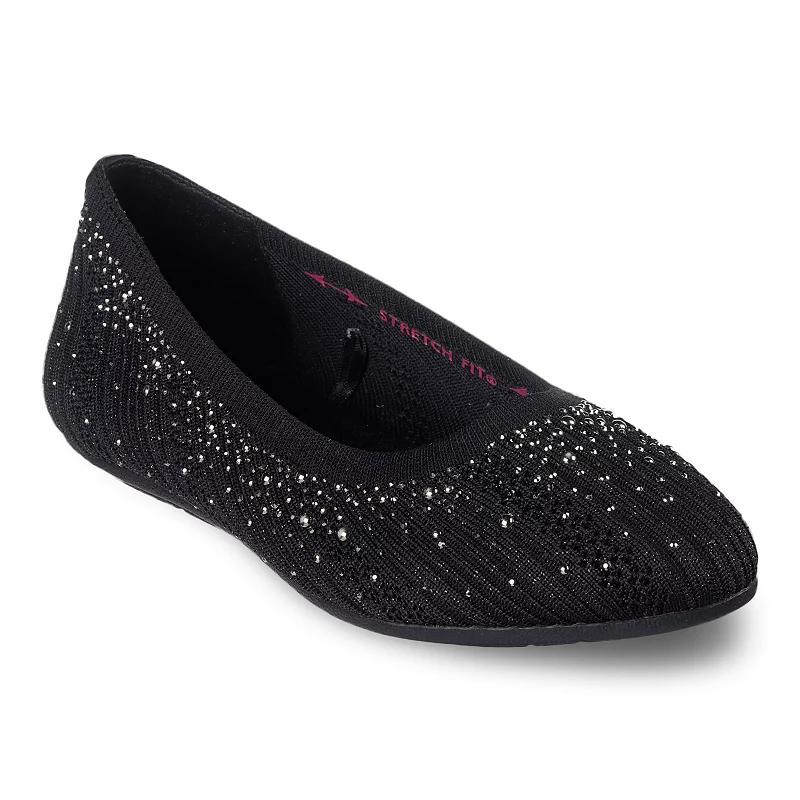 Skechers Cleo® 2.0 Glitzy Daze Women's Flats, Size: 9.5, Black Product Image