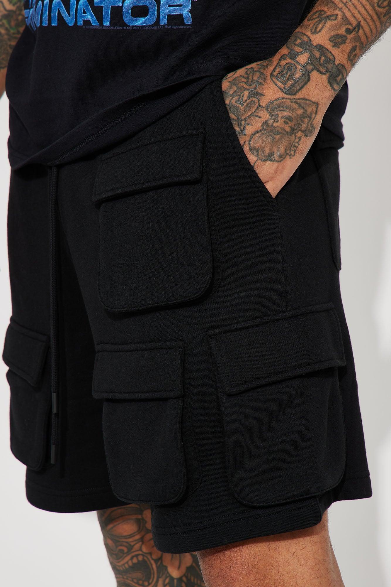 Different Levels Relaxed Cargo Shorts - Black Product Image