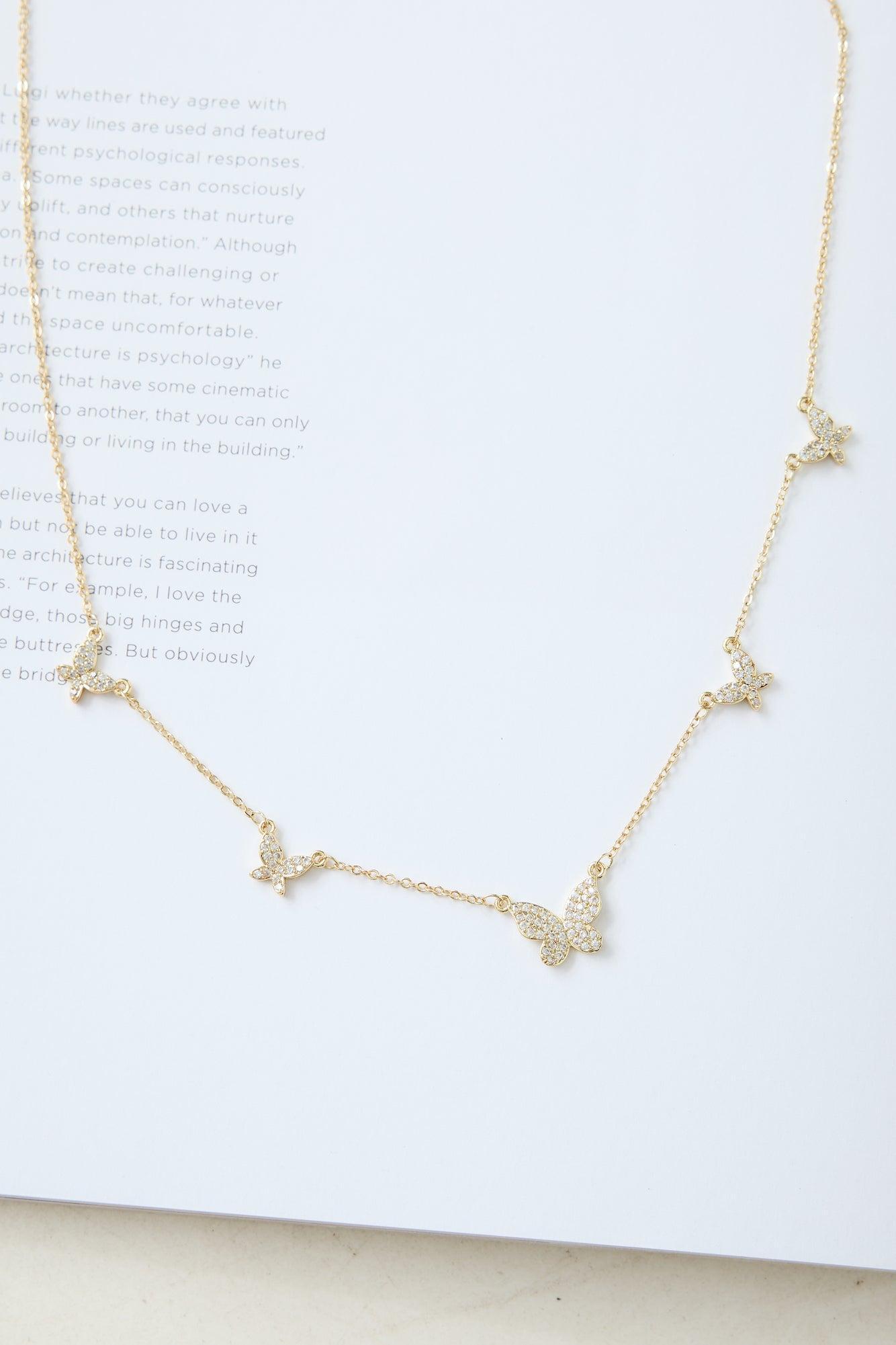 Butterfly Love Necklace Gold Product Image