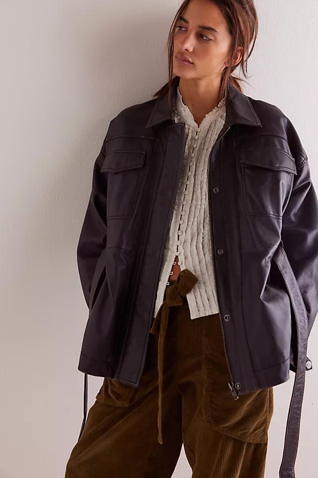 Knotted Leather Jacket Product Image