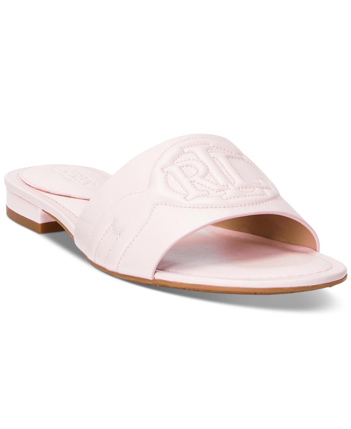 Lauren Ralph Lauren Alegra Raffia Leather Slide Sandal Women's Sandals Product Image