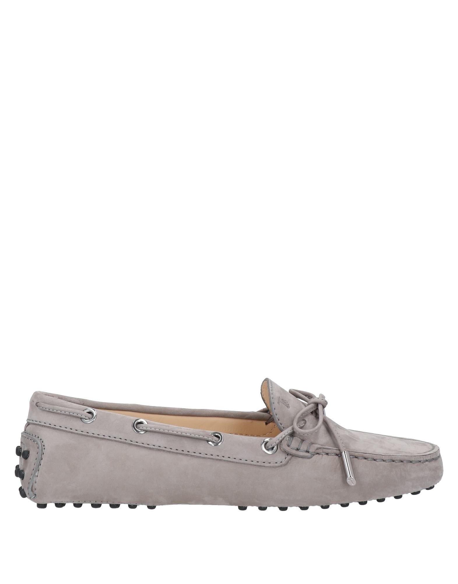 TOD'S Woman Loafers Light Grey Size 7.5 Leather Product Image