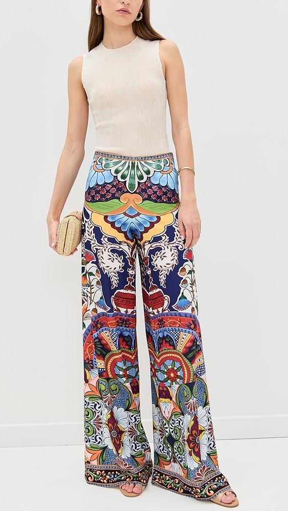 alice + olivia Athena Clean Wide Leg Pants | Shopbop Product Image