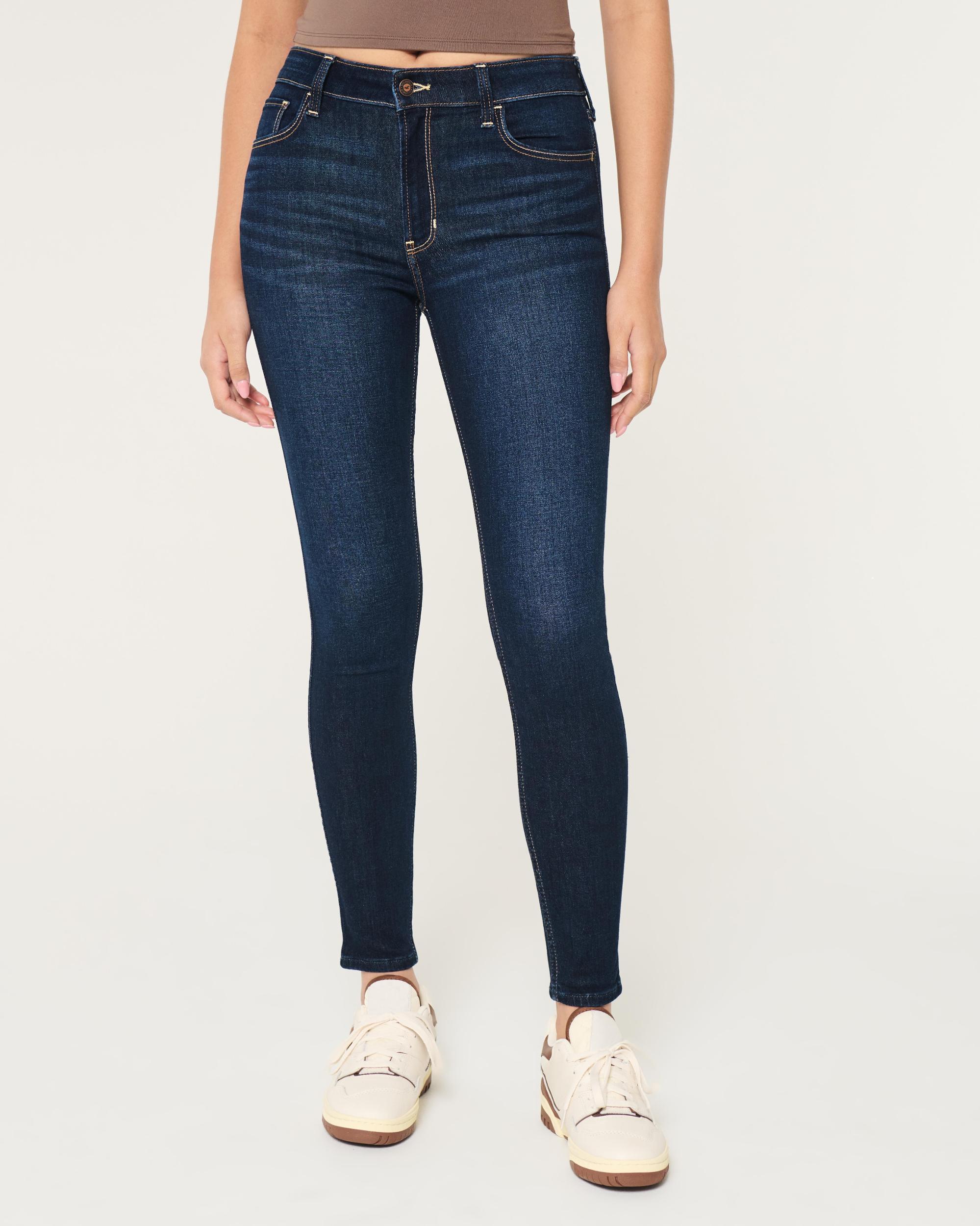 High-Rise Dark Wash Super Skinny Jeans Product Image