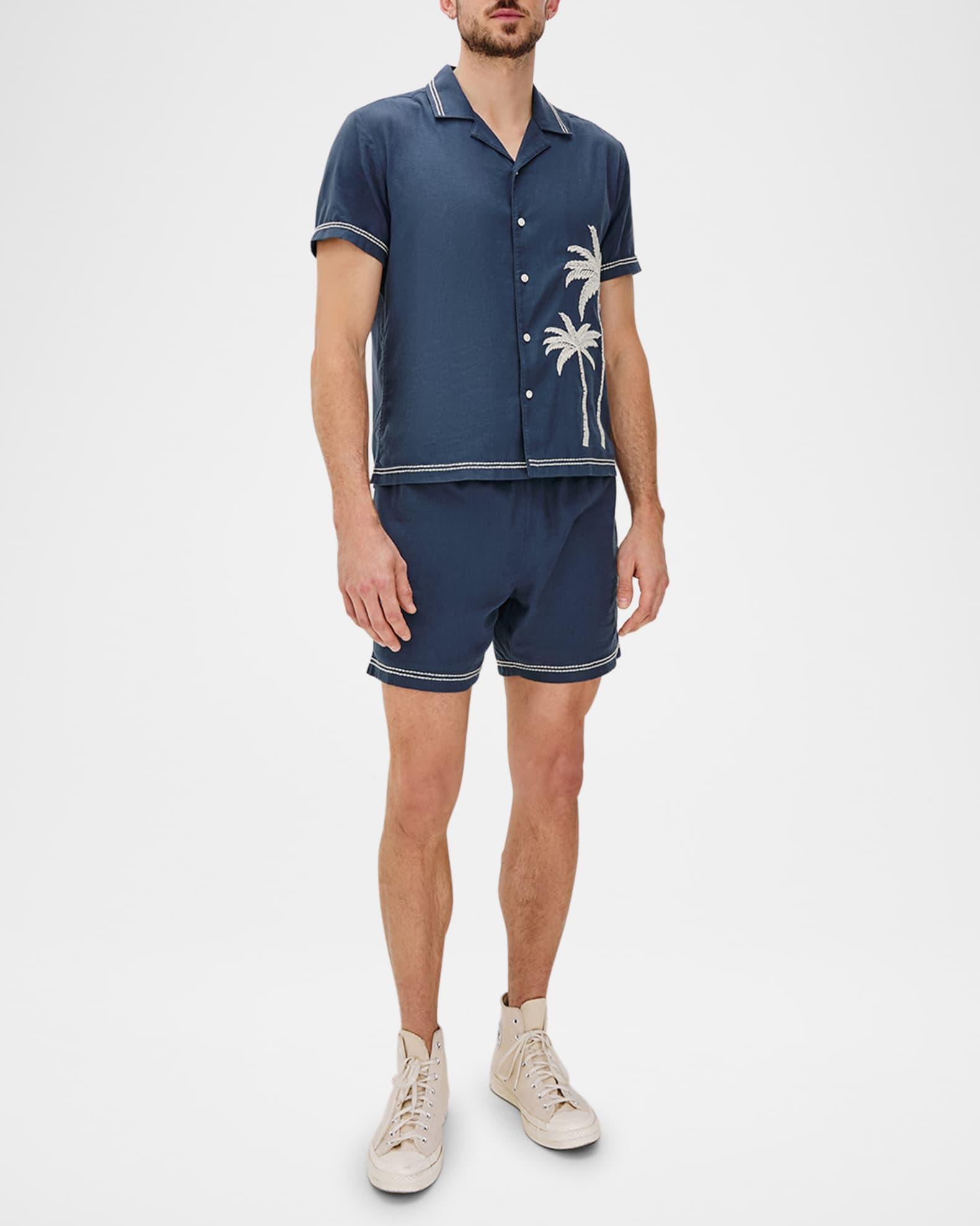 Men's Hudson Embroidered-Trim Pull-On Shorts Product Image