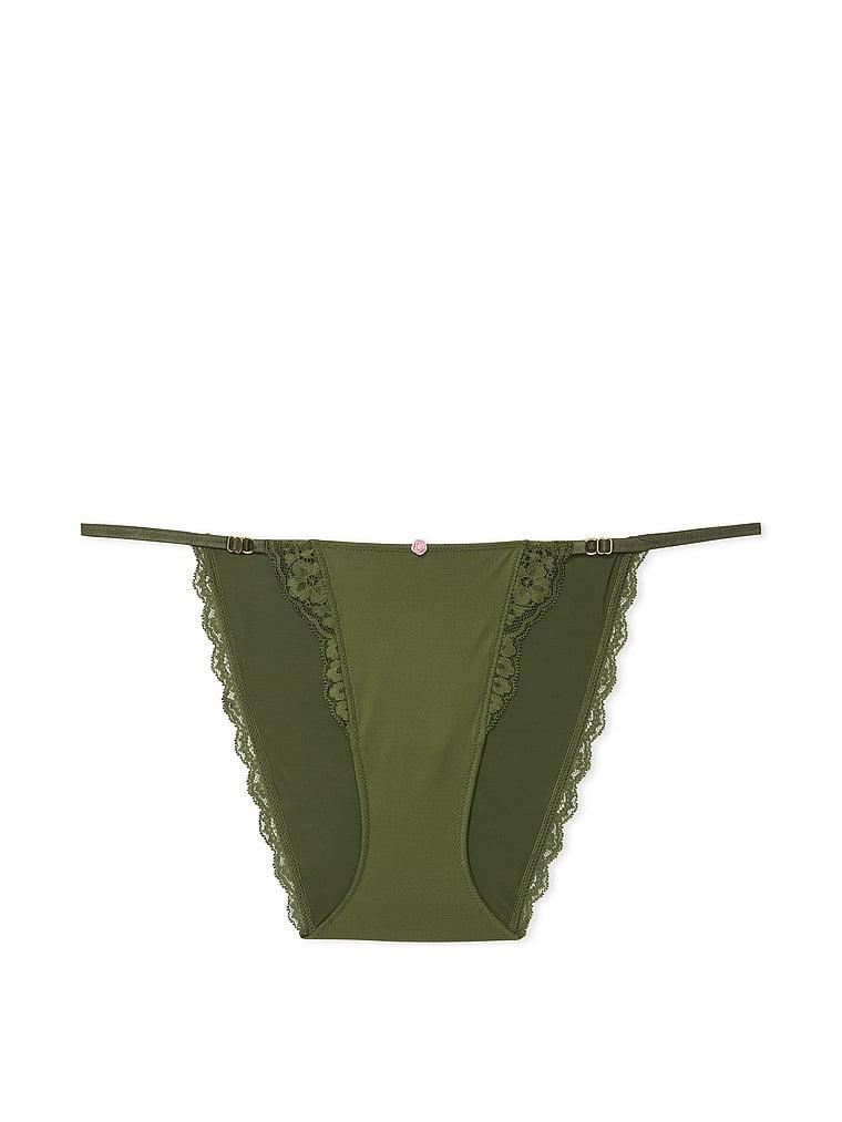 Lace-Trim Adjustable String Bikini Panty Product Image