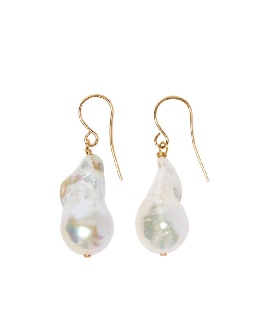 JIL SANDER Pearl-detail Drop Earrings In White Product Image